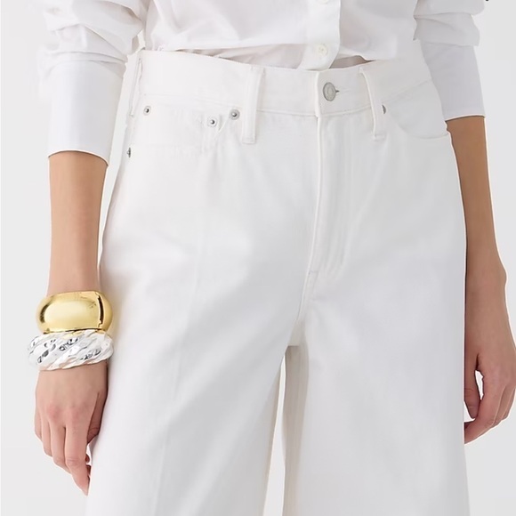 J crew High-rise superwide-leg jean in white - Picture 2 of 4